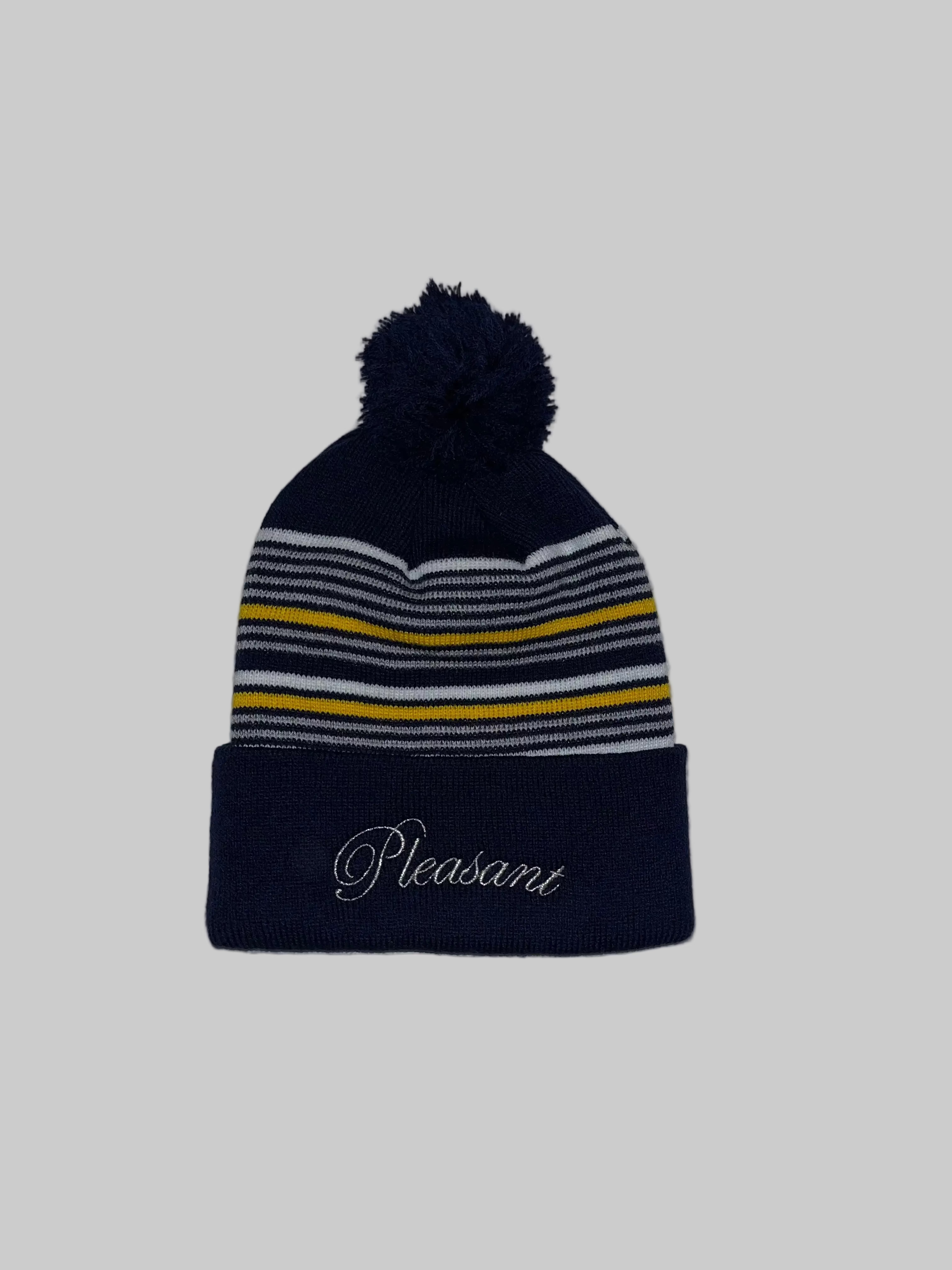 Striped Pom Beanie